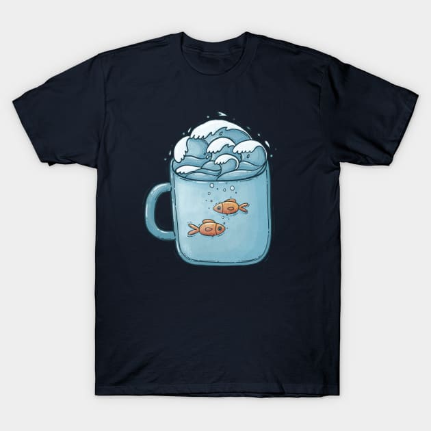 Goldfish cup T-Shirt by Tania Tania